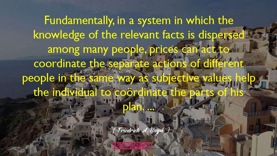 Friedrich A. Hayek Quotes: Fundamentally, in a system in