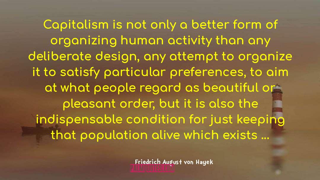 Friedrich August Von Hayek Quotes: Capitalism is not only a