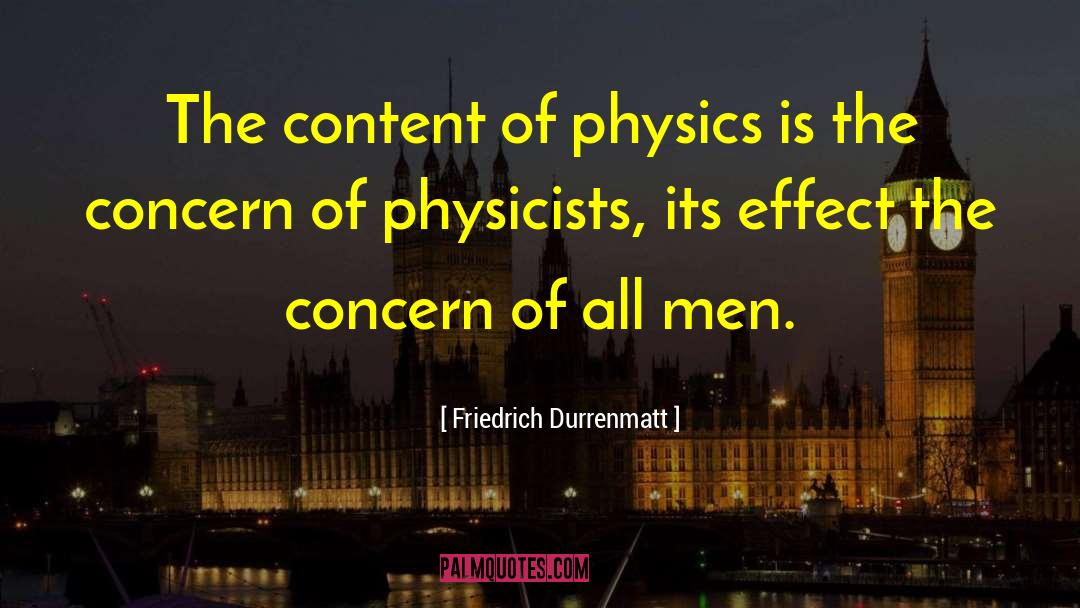 Friedrich Durrenmatt Quotes: The content of physics is