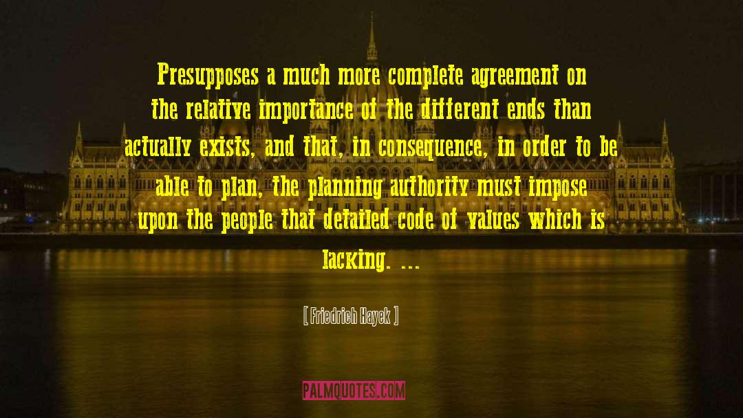 Friedrich Hayek Quotes: Presupposes a much more complete