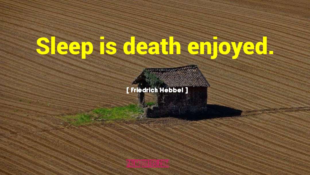 Friedrich Hebbel Quotes: Sleep is death enjoyed.