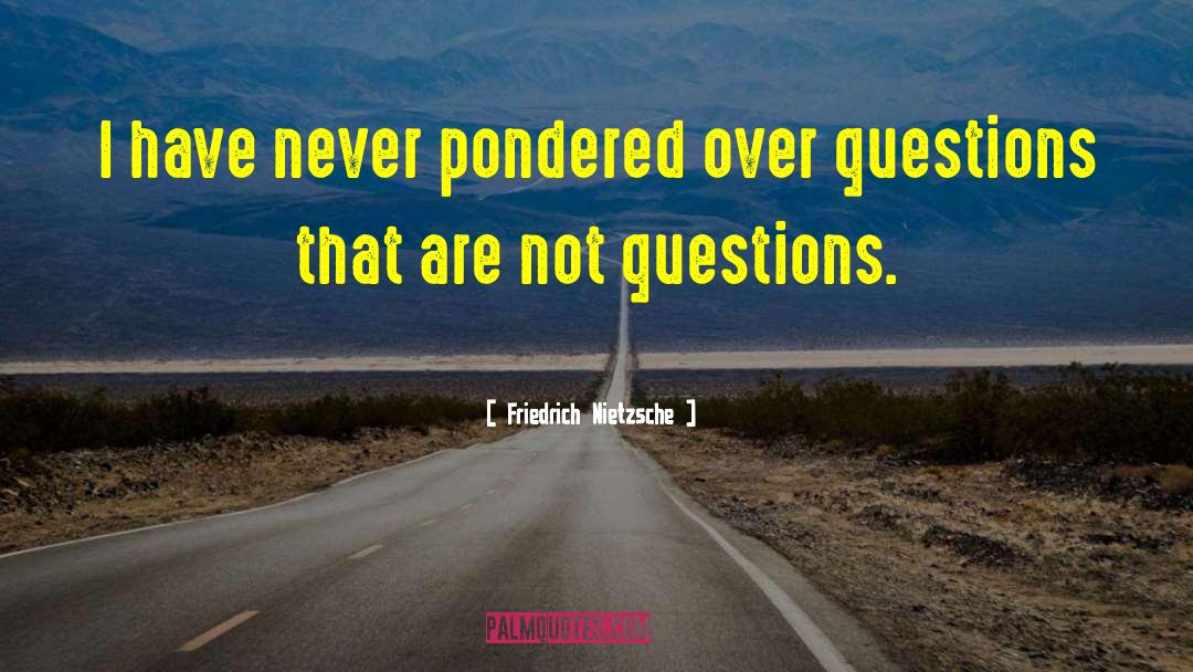 Friedrich Nietzsche Quotes: I have never pondered over