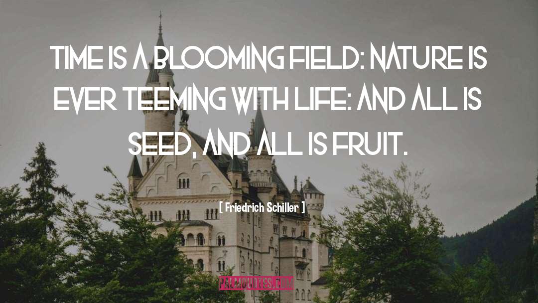 Friedrich Schiller Quotes: Time is a blooming field: