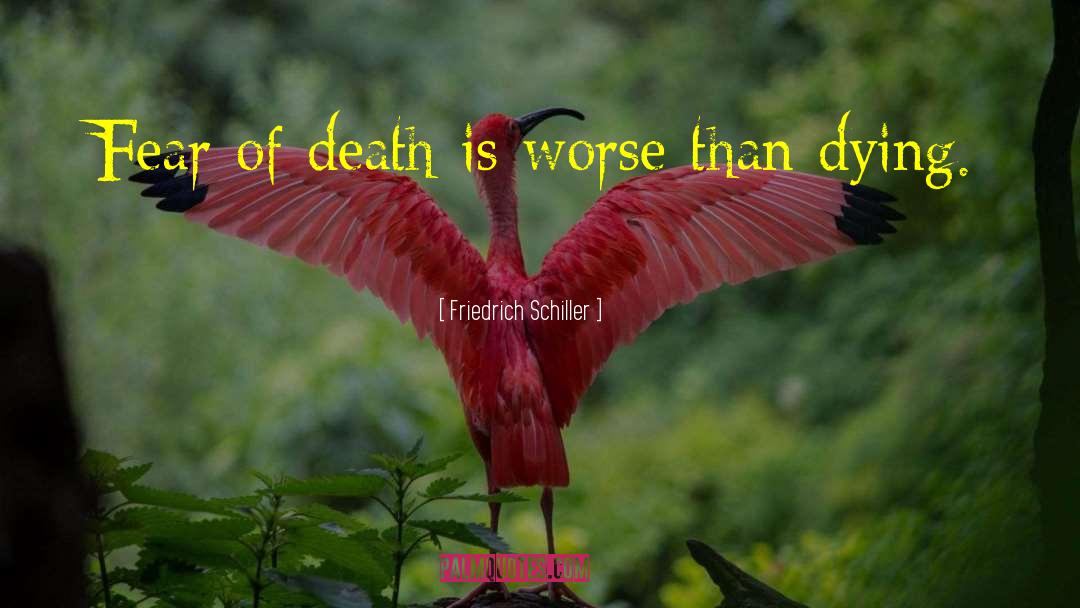 Friedrich Schiller Quotes: Fear of death is worse