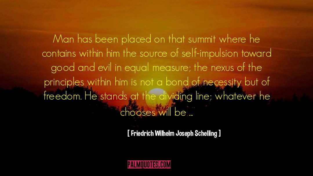 Friedrich Wilhelm Joseph Schelling Quotes: Man has been placed on