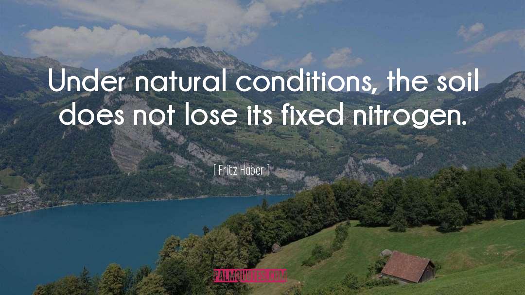 Fritz Haber Quotes: Under natural conditions, the soil