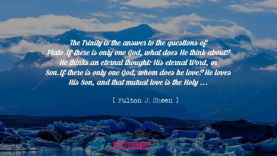 Fulton J. Sheen Quotes: The Trinity is the answer