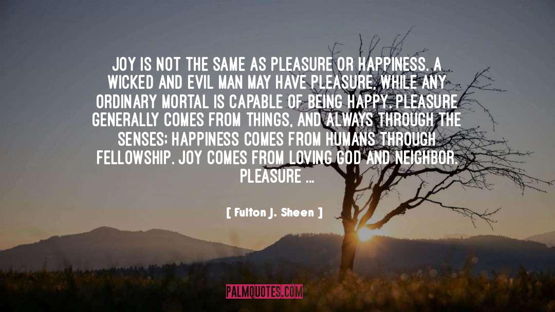 Fulton J. Sheen Quotes: Joy is not the same