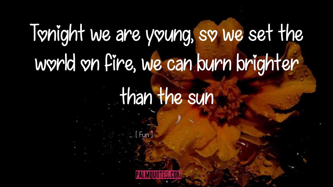 Fun. Quotes: Tonight we are young, so