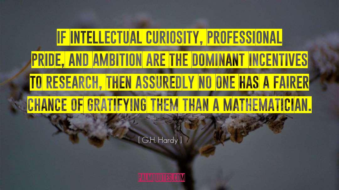 G.H. Hardy Quotes: If intellectual curiosity, professional pride,