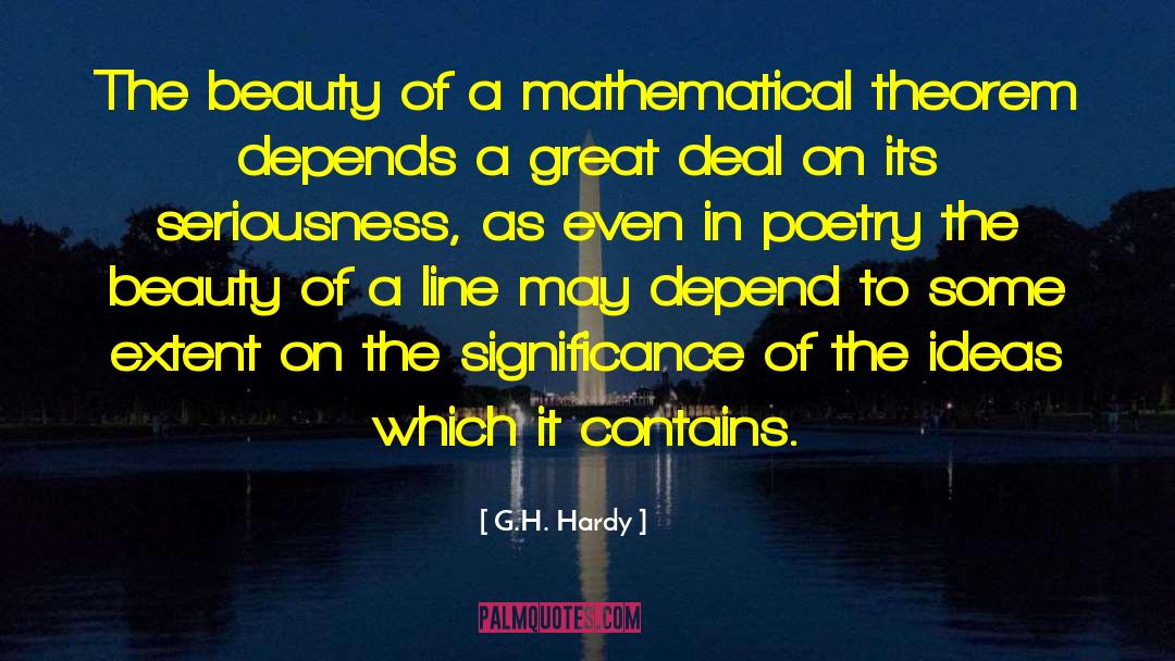 G.H. Hardy Quotes: The beauty of a mathematical