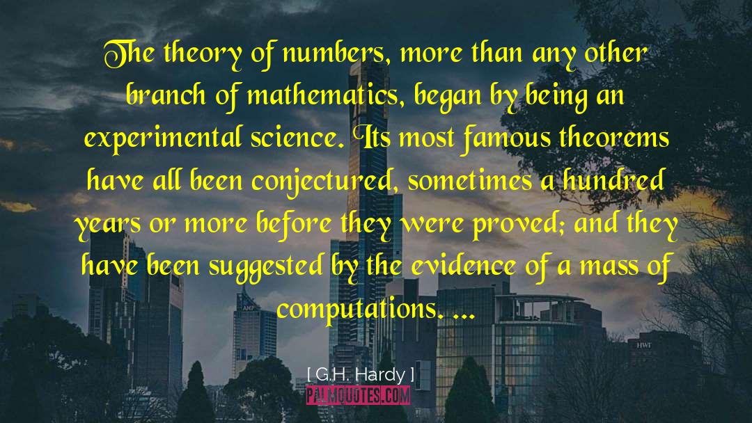 G.H. Hardy Quotes: The theory of numbers, more