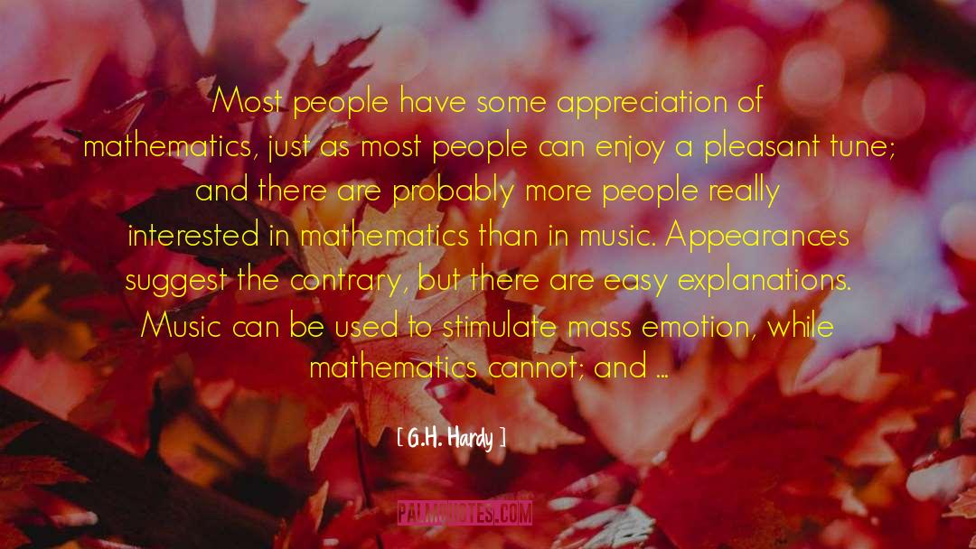 G.H. Hardy Quotes: Most people have some appreciation