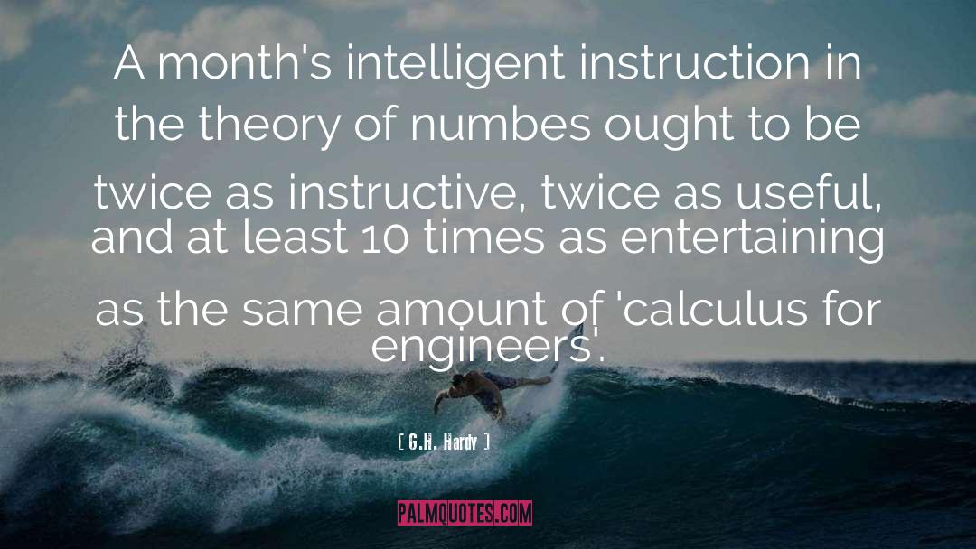 G.H. Hardy Quotes: A month's intelligent instruction in