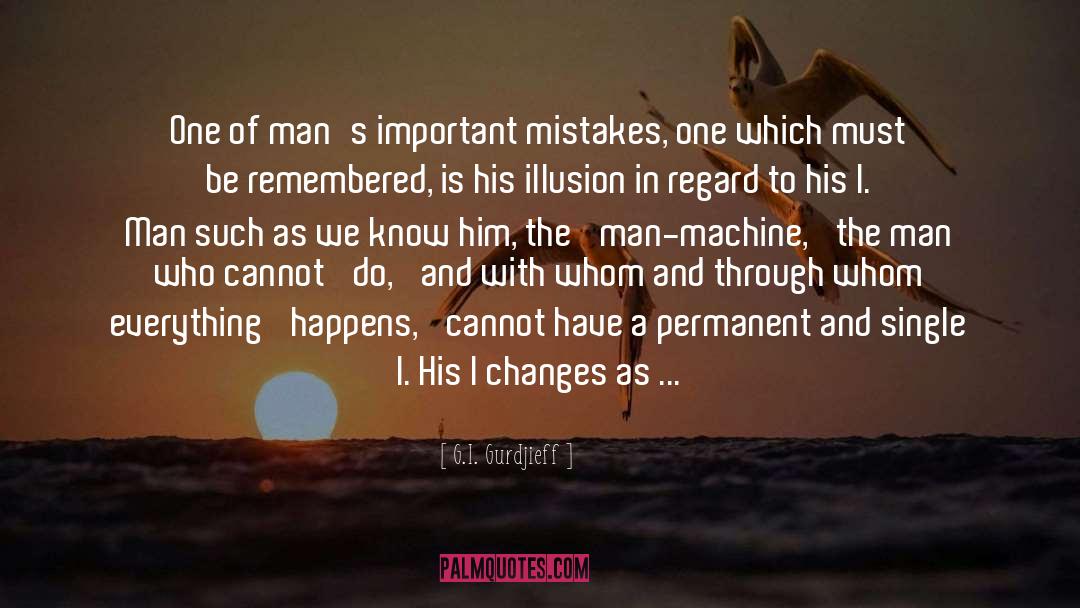 G.I. Gurdjieff Quotes: One of man's important mistakes,