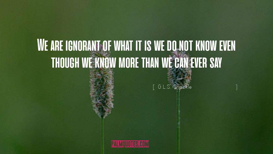 G.L.S. Shackle Quotes: We are ignorant of what