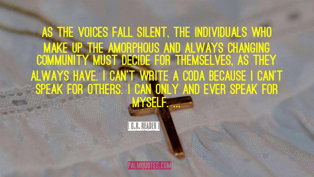 G.R. Reader Quotes: As the voices fall silent,