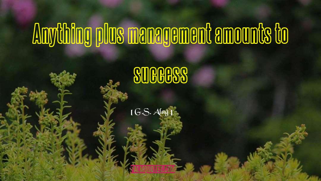 G.S. Alag Quotes: Anything plus management amounts to