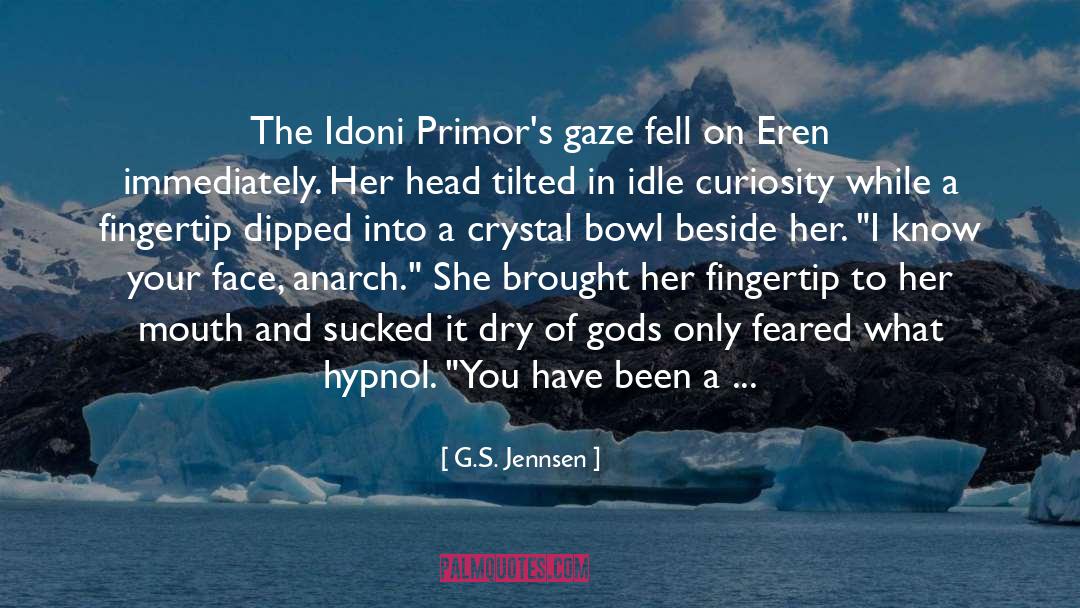 G.S. Jennsen Quotes: The Idoni Primor's gaze fell