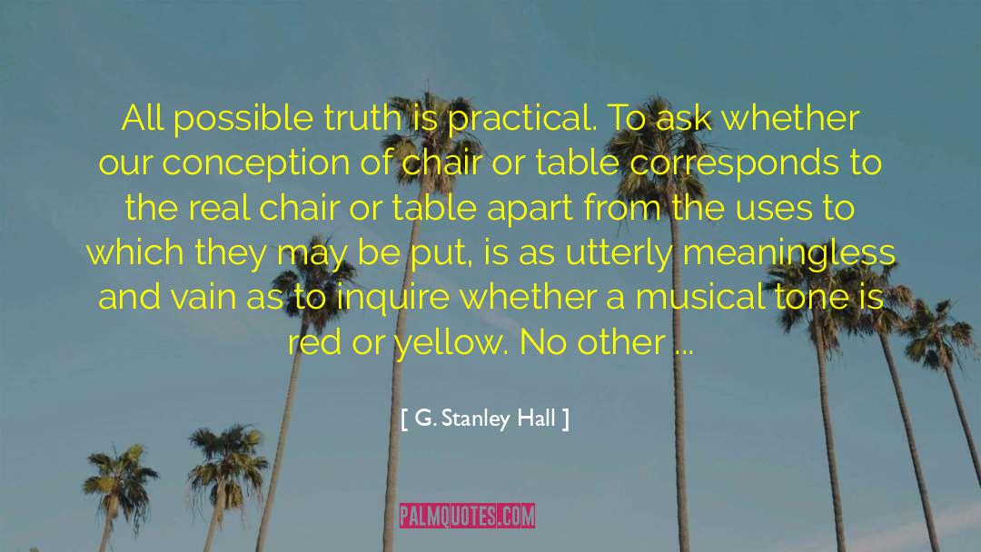 G. Stanley Hall Quotes: All possible truth is practical.