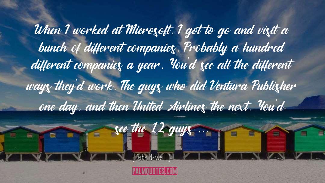 Gabe Newell Quotes: When I worked at Microsoft,