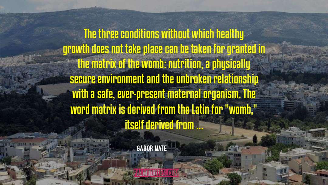 Gabor Mate Quotes: The three conditions without which