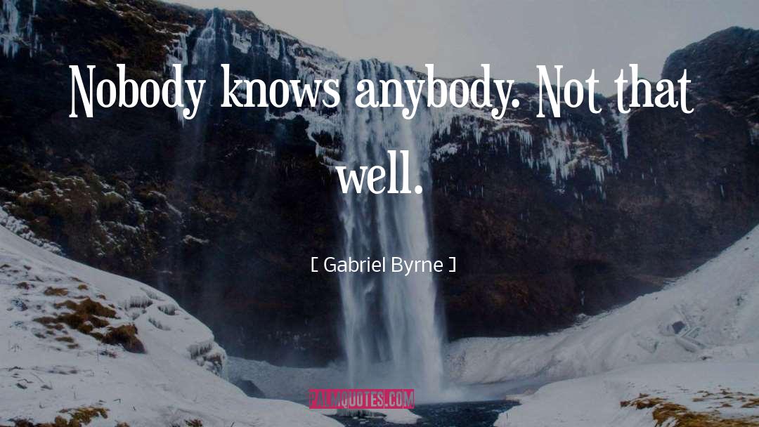 Gabriel Byrne Quotes: Nobody knows anybody. Not that