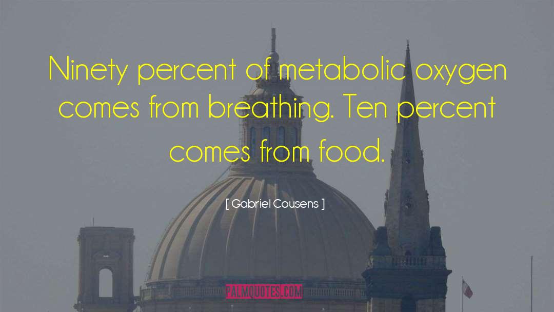 Gabriel Cousens Quotes: Ninety percent of metabolic oxygen