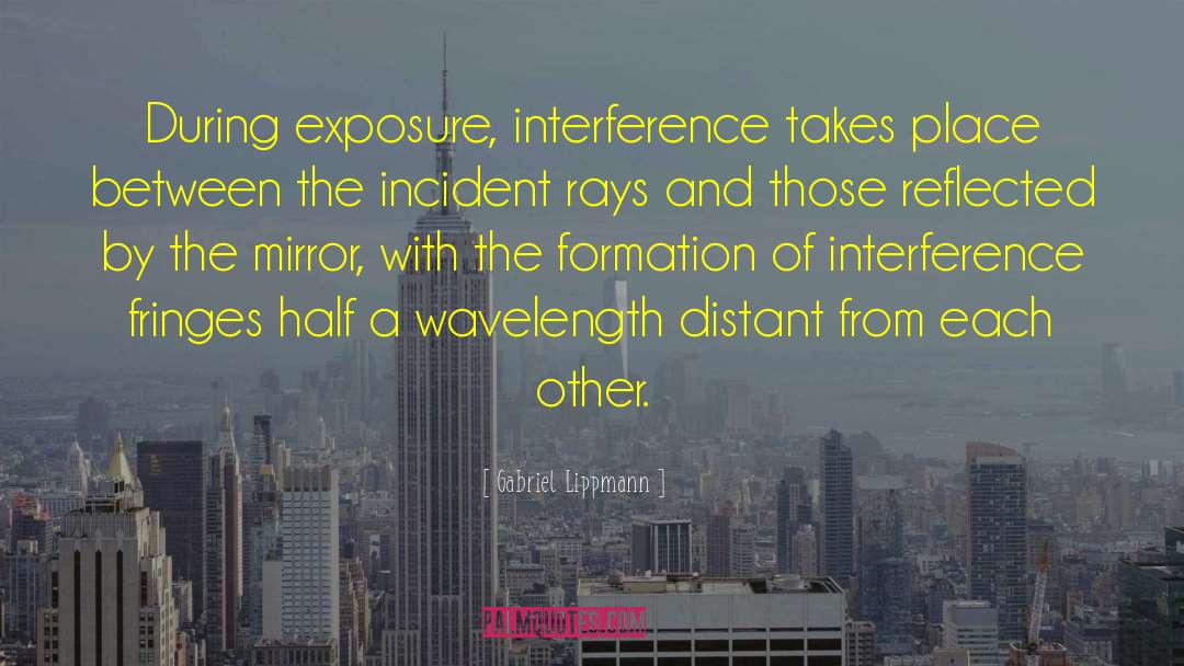 Gabriel Lippmann Quotes: During exposure, interference takes place