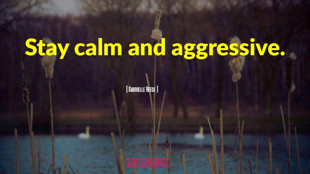 Gabrielle Reece Quotes: Stay calm and aggressive.