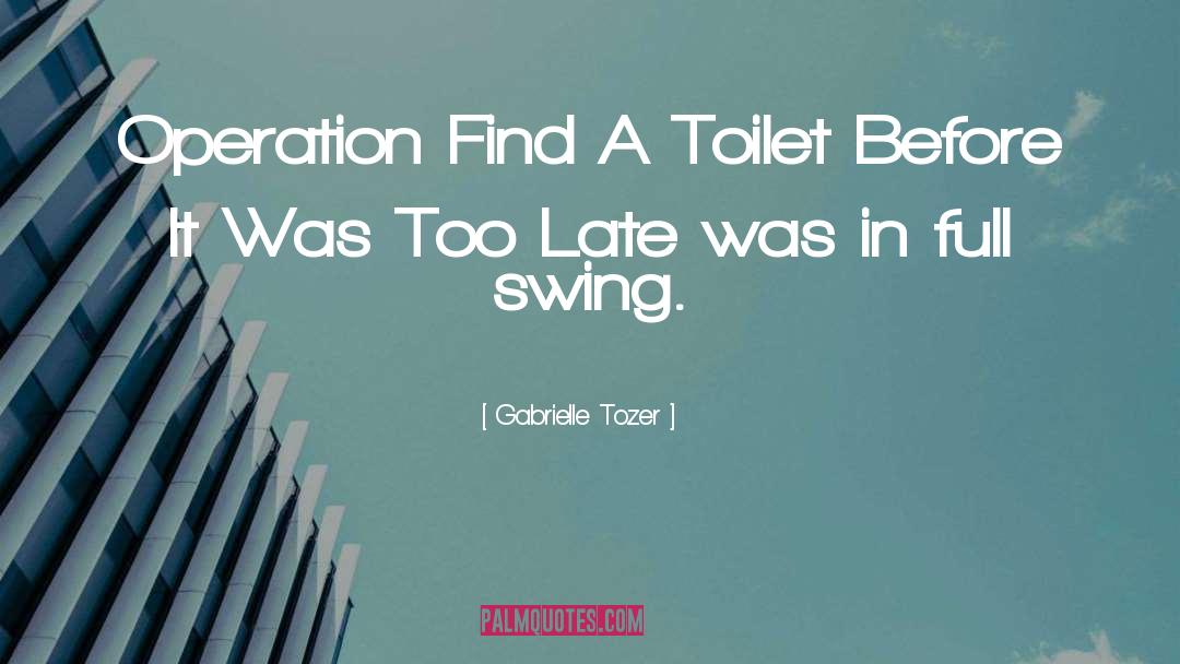 Gabrielle Tozer Quotes: Operation Find A Toilet Before