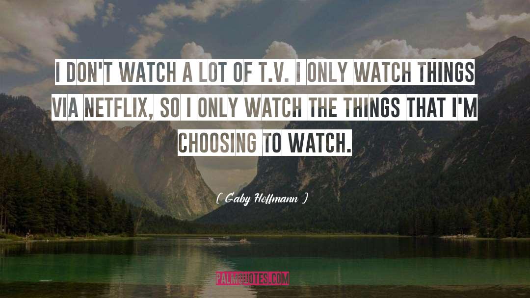 Gaby Hoffmann Quotes: I don't watch a lot