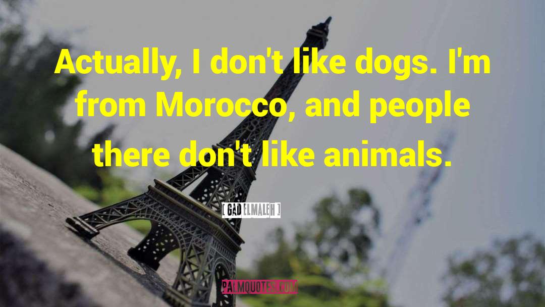 Gad Elmaleh Quotes: Actually, I don't like dogs.