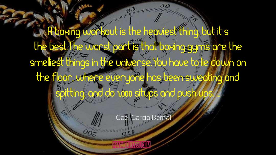 Gael Garcia Bernal Quotes: A boxing workout is the