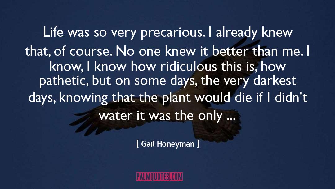 Gail Honeyman Quotes: Life was so very precarious.