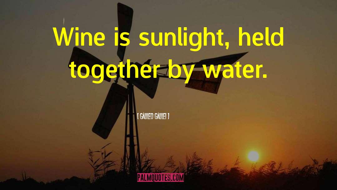 Galileo Galilei Quotes: Wine is sunlight, held together