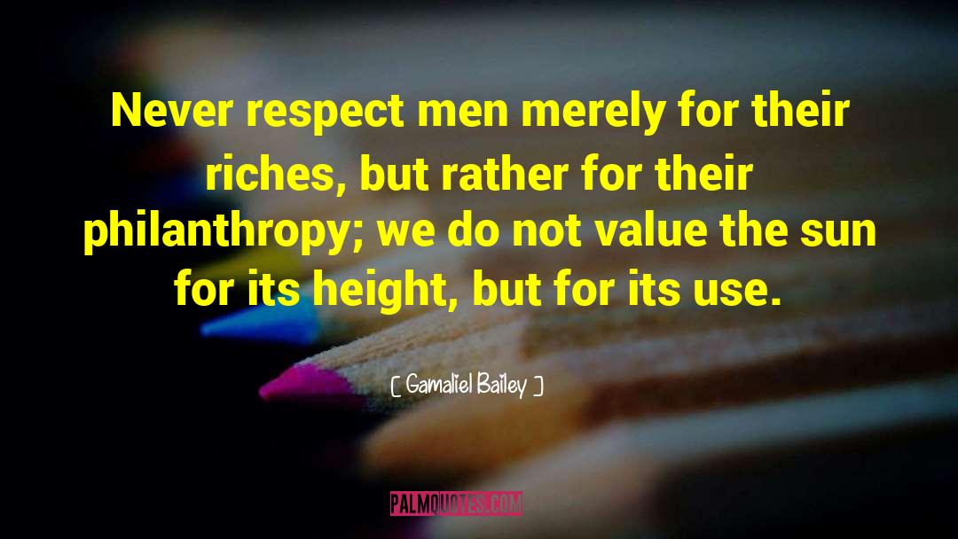 Gamaliel Bailey Quotes: Never respect men merely for