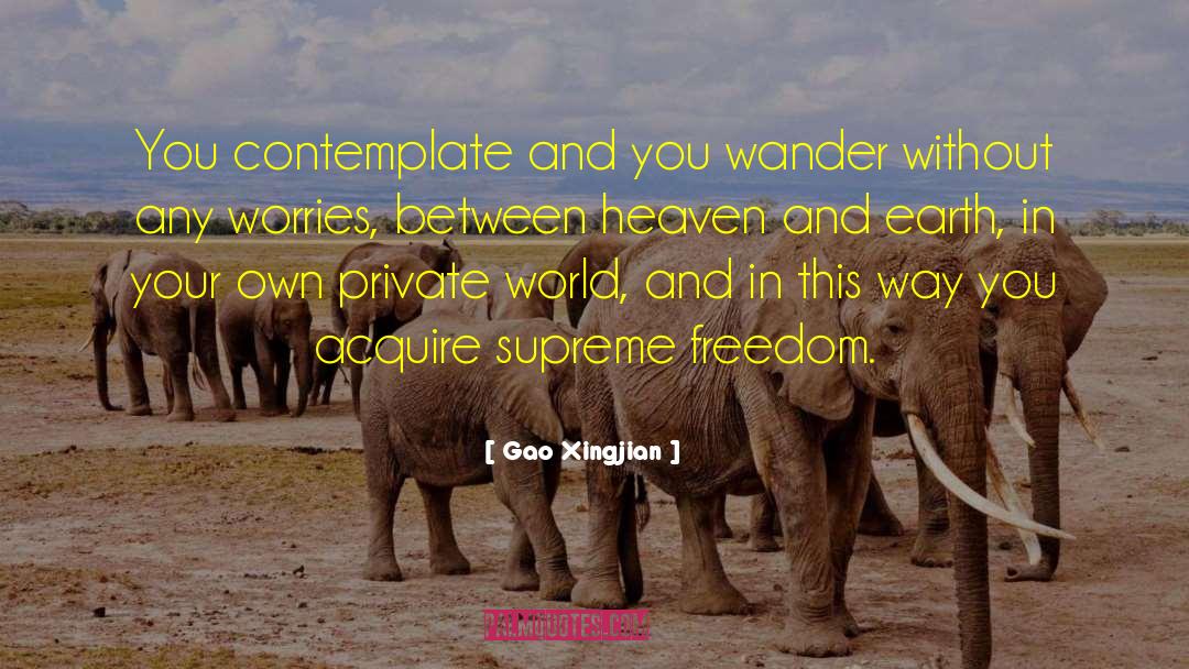 Gao Xingjian Quotes: You contemplate and you wander