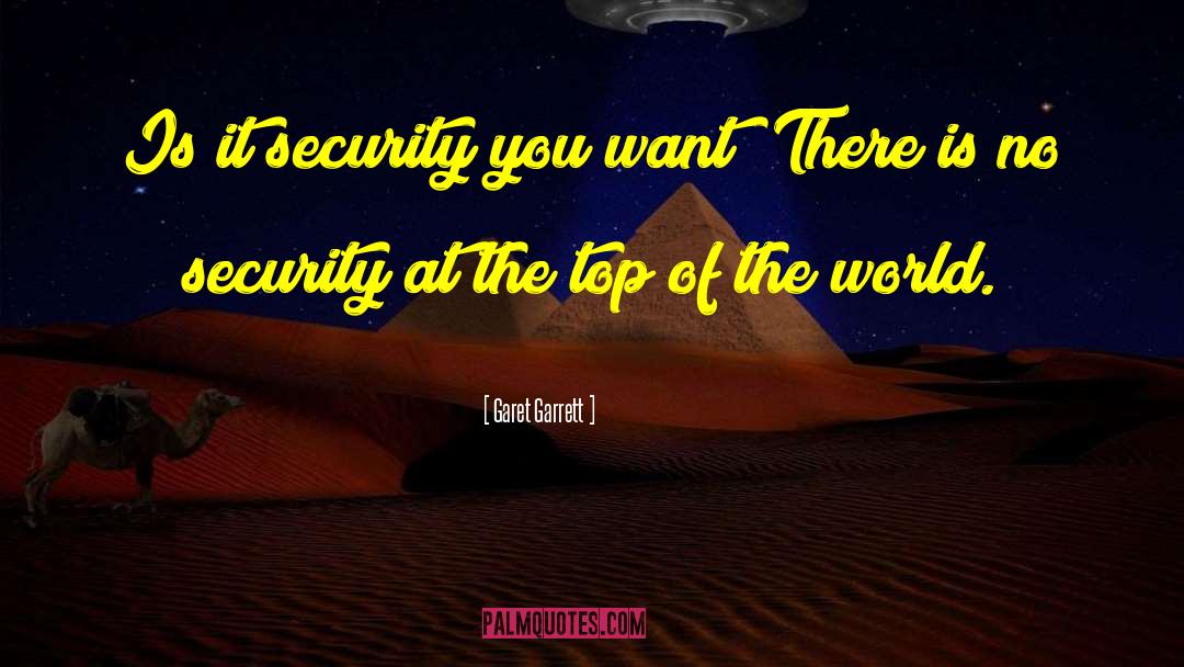 Garet Garrett Quotes: Is it security you want?