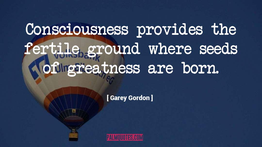 Garey Gordon Quotes: Consciousness provides the fertile ground