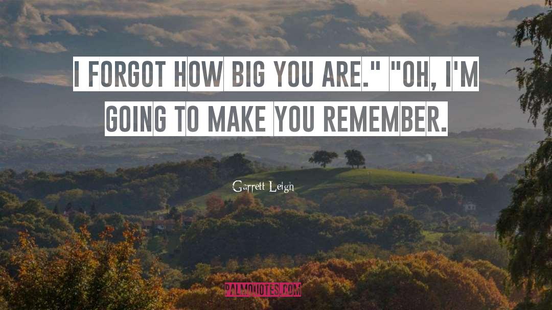 Garrett Leigh Quotes: I forgot how big you