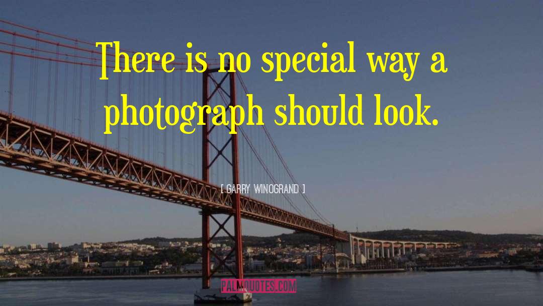 Garry Winogrand Quotes: There is no special way