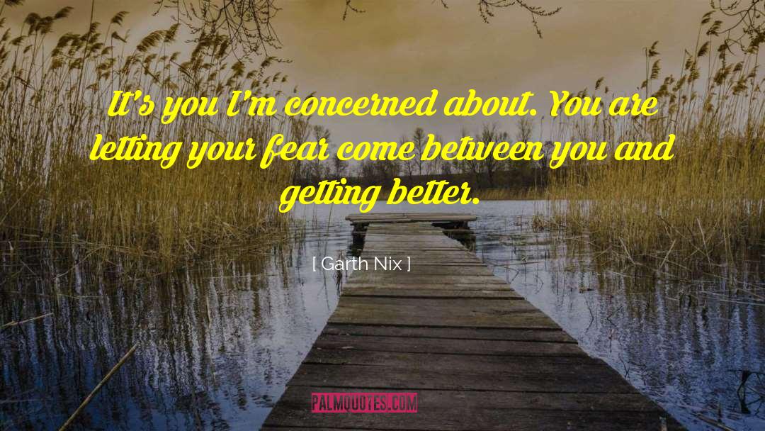 Garth Nix Quotes: It's you I'm concerned about.