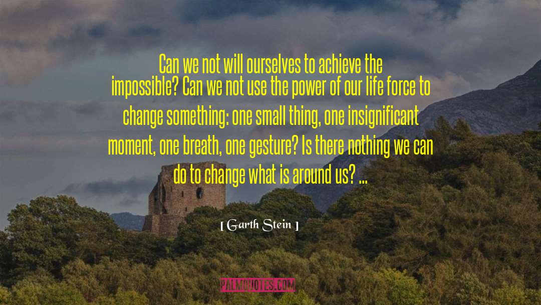 Garth Stein Quotes: Can we not will ourselves
