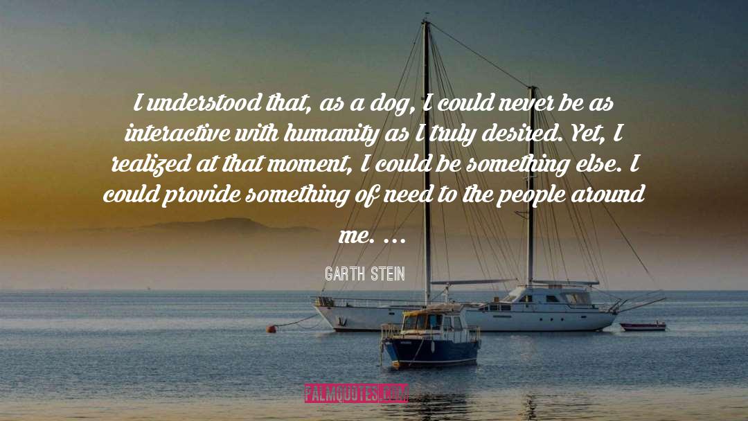Garth Stein Quotes: I understood that, as a