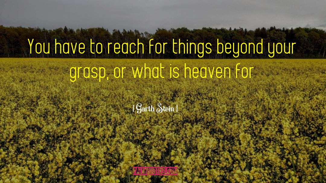 Garth Stein Quotes: You have to reach for