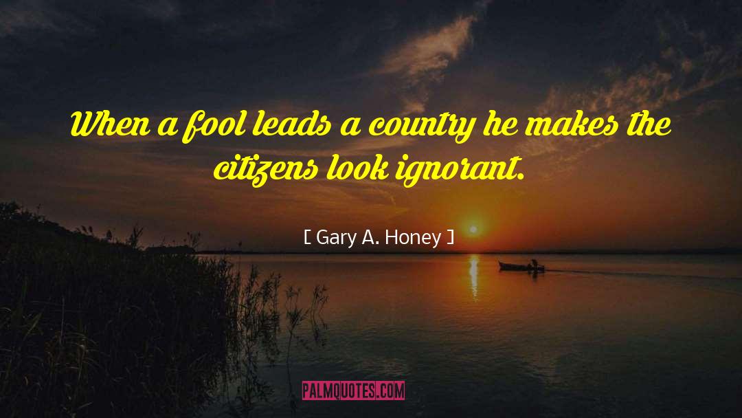 Gary A. Honey Quotes: When a fool leads a