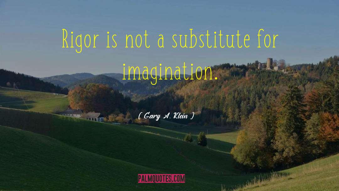 Gary A. Klein Quotes: Rigor is not a substitute