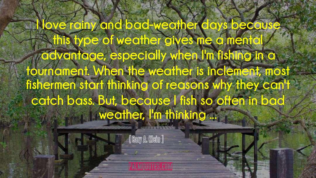 Gary A. Klein Quotes: I love rainy and bad-weather