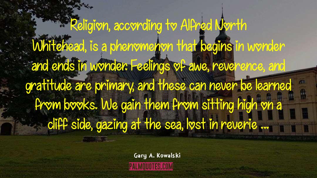 Gary A. Kowalski Quotes: Religion, according to Alfred North